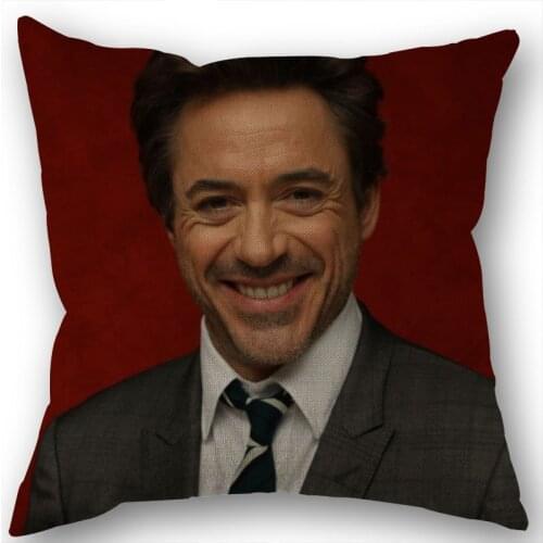 Actor Downey Jr Cushion Pillow Tent,Office,Home Cotton Linen Zippered Pillowcase Family Home Accessories Customizable One Side