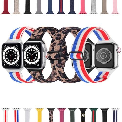 Nylon Replacement Watch Straps Compatible with Apple SerieE,1,2,3,4,5,6,Soft Elastic Breathable Sport Wristbands for Men/Women