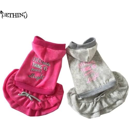 Pet Apparel Dog Spring Autumn Clothes Pet Dog Warm Clotheing Dress Hoodies Lovely Puppy Coat Jacket Small Cat Pet Dog Jumpsuit