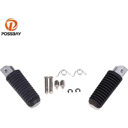 POSSBAY Motorcycle Footrest Highway Foot Pegs ATV Motorbike Parts Black&Silver For Yamaha YZF 600 R6S 2006 Motorbike Accessories