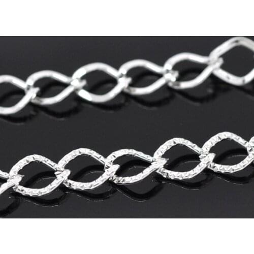 Lovely 10M SP Textured Link-Opened Curb Chain Findings 9x7mm (B13522)
