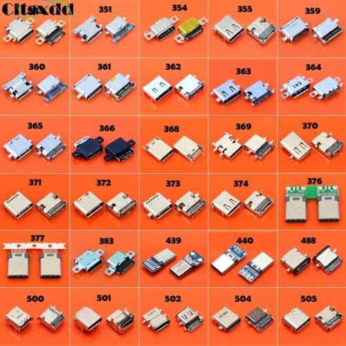 Cltgxdd 30Models Micro USB Type C Connector For Mobile Phone Female Charging Dock Port Plug Type-C USB Jack Socket For Xiaomi 5