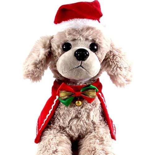 Christmas Cat Pet Cape Cute Bowknot Bell Dog Pet Cloak Pet Costume Cosplay with Pet Santa Hat Cartoon Clothes Xmas for Cats Dogs