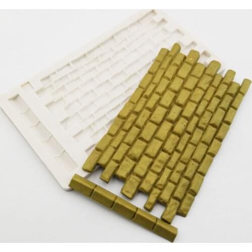 Silicone ketone mold fondant decorated around castle ancient brick cake