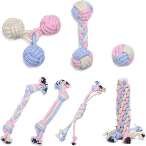 Pet Dog Chew Molar Toys Chew Knot Dog Rope Toys Durable Braided Bone Rope Funny 1PCS Toys For Small Large Dog Pet Supplies