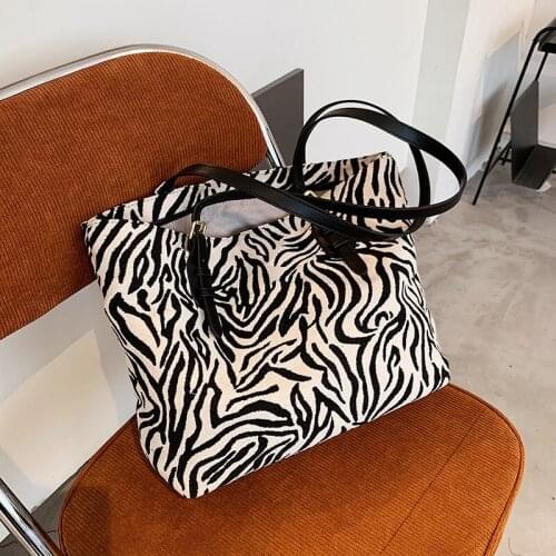 New Fashion Winter Female Zebra pattern Totes Womens PU leather handbags crossbody bags for women shoulder bags bolsa feminina