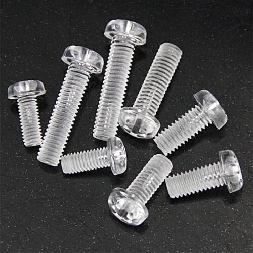 PC Transparent Acrylic Screws M6 M8 Round Head Plastic Cross Philips Screw 100pcs