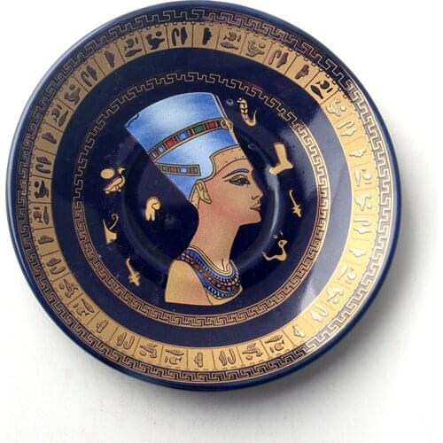1PC High Quality Egypt Art Ceramic Plates Decorative Wall Hanging Plates Dishes Home Background wholesale