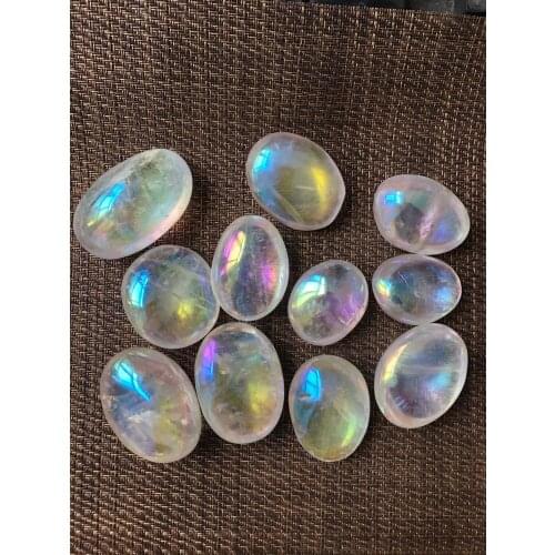 100g Natural white rainbow angel aura quartz crystals stones