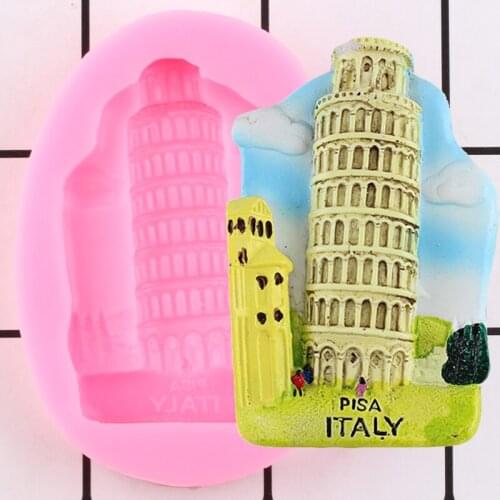 3D Italy Leaning Tower of Pisa Silicone Mold DIY Party Fondant Cake Decorating Tools Soap Clay Candy Chocolate Gumpaste Mould