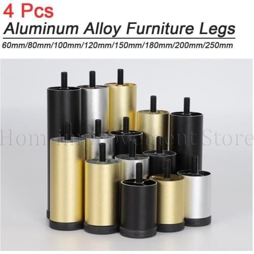 4 Pcs Metal Adjustable Aluminum Alloy Furniture Legs For Sofa Office Table Cabinet TV Sofa Foot Aluminum Alloy Furniture Feet