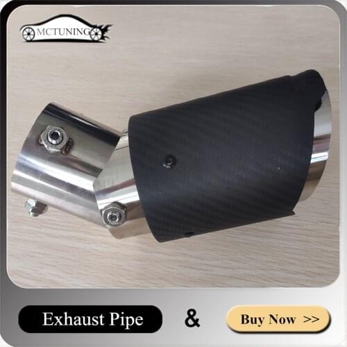 1 Pcs Car Universal Adjustable Matte Black Muffler Tip For Akrapovic Stainless Steel Carbon Fiber Car Accessories Exhaust Pipe