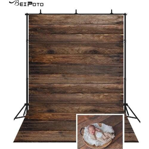 BEIPOTO Brown wood floor backdrop Newborn Photography background Photo booth Props vinyl wood texture studio Props photocall