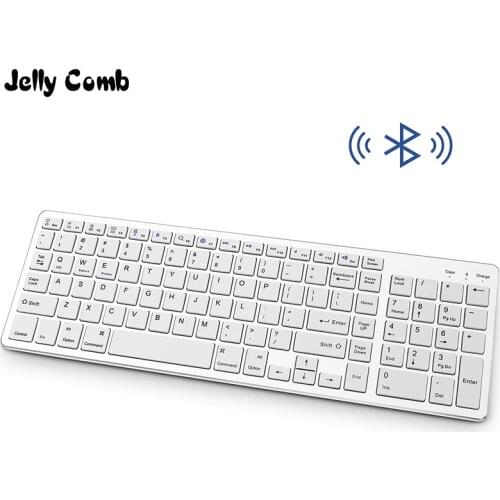 Jelly Comb Rechargeable Bluetooth Keyboard for iPad Tablet Laotop Multimmedia Keys Wireless Keyboard for IOS Andriod Ultra Slim