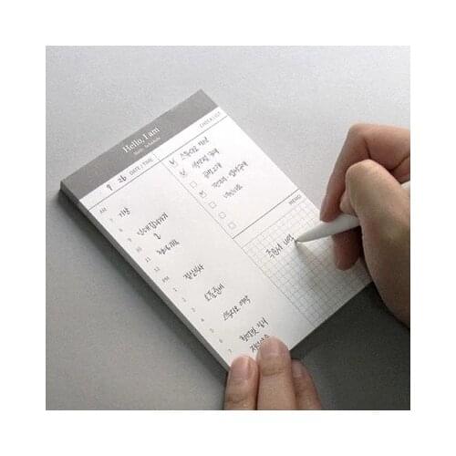 Simply Memo Pad Daily Planner "Hello I am" 70Pages Tearable Papers Office School Memo Pad Stationery