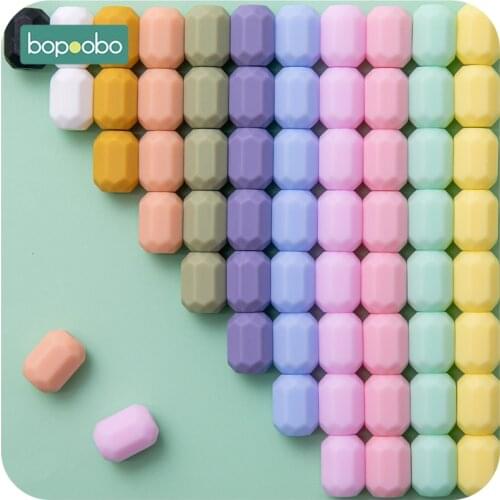 Bopoobo 10pcs Multifaceted Silicone Beads Baby Teether Eco-friendly BPA Free Baby Teething Pacifier Chain Beads Baby Product