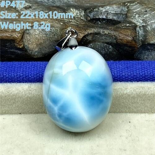 Natural Blue Larimar Beads Pendant Jewelry For Women Man Dominica Crystal Love Gift 22x18x10mm Beads Silver Water Pattern Stone