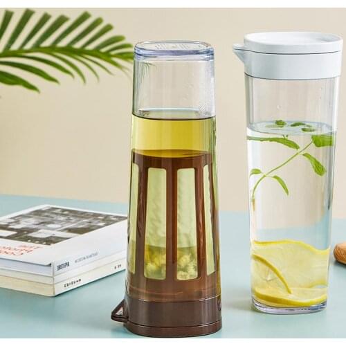 Tea Pots Refrigerator Fruit Juice Lemonade Cold Water Kettle Rotating Water Filter Infuser Kettle Container Clear Kettle Pot New