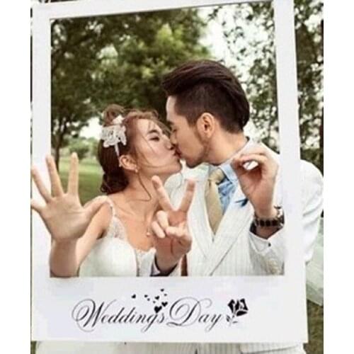 Frame Photo Booth Props Photography mask paper Card Wedding/birthday/ Party Decoration gift white wedding day