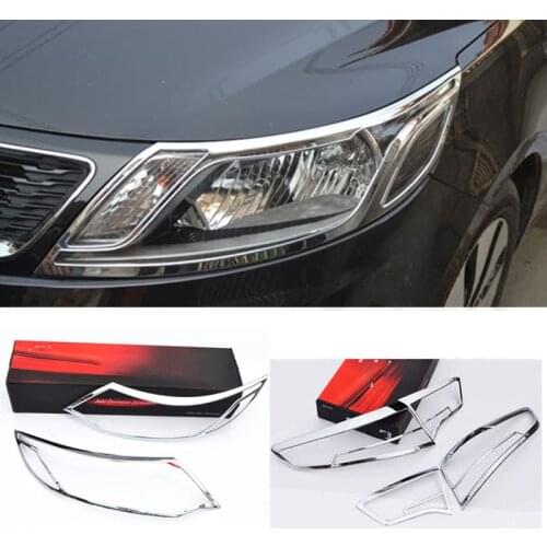 Chrome Headlight Cover frame modified decorative for 15 models of Kia Rio K2 car Head Front Light Lamp headlights dedicated
