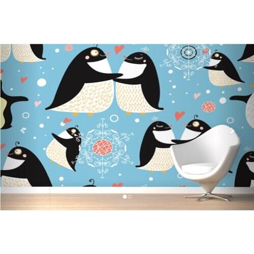 Custom papel de parede infantil, express Penguins which Mural for children room living room TV wall vinyl papel DE parede