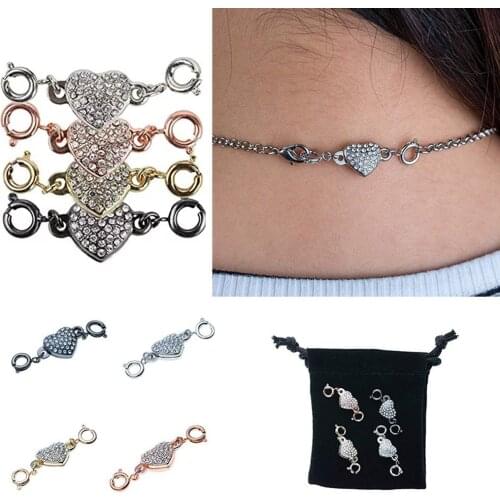 Tools Lock Connectors Heart Shape Closures Bracelet Locking Magnet Clasps Magnetic Jewelry Clasp Necklace Clasps