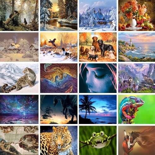 DIY Painting By Numbers Landscape Animal HandPainted Oil Painting Drawing On Canvas Unique Gift Home Decoration