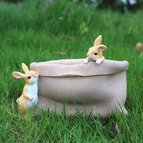 Creative Cute Bunny Ornaments Rabbit Flower Pot Succulent Garden Balcony Tabletop Room Home Decoration