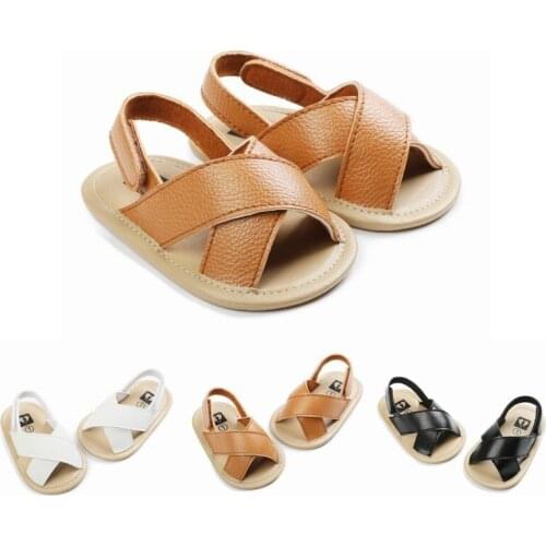 Summer Baby Boy Girl Sandals Prewalker Newborn Kids Leather Soft Sole Crib Shoes