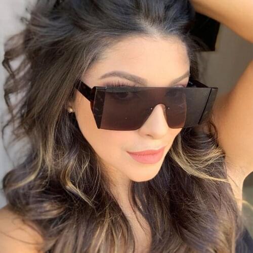 2020 New Luxury Brand Sunglasses For Women Men Vintage One Piece Square Sun Glasses Male Rimless Oversized Shades Eyewear UV400