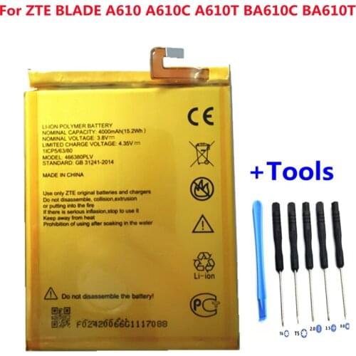 New 4000mAh 466380PLV 466380PVL Battery For ZTE BLADE A610 A610C BA610T A610T BA610C smart phone