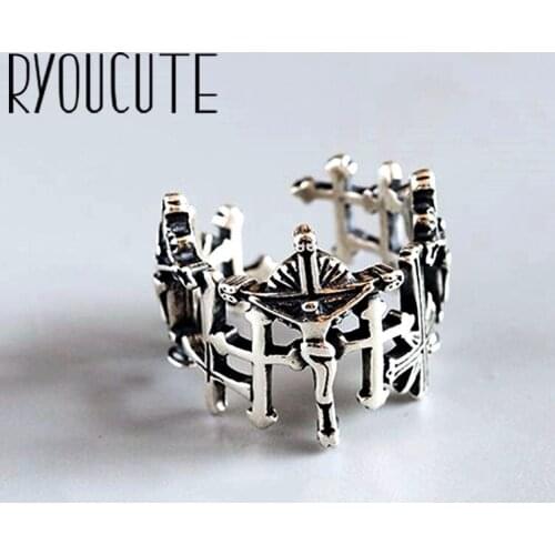 New Trendy Charm Big Cross Rings For Women Men Boho Knuckle Party Rings Punk Cocktail Jewelry Girls Gift anillos