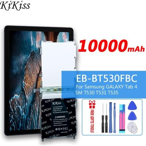 Original KiKiss For Samsung Tablet Battery For Galaxy Tab4 Tab 4 SM-T530 T533 T535 T531 T537 EB-BT530FBU EB-BT530FBC 10000mAh