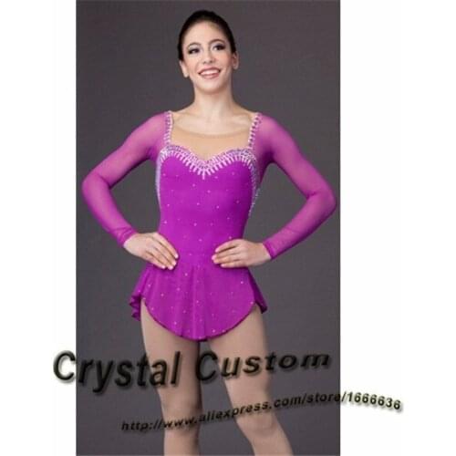 2016 Child Figure Skating Dresses With Spandex New Brand Vogue Figure Skating Competition Dress For Girls DR3014