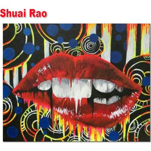 Full square round 5d diy Diamond Painting fantasy red lip Diamond Embroidery CrossStitch Diamond stones puzzle Amazing artworks