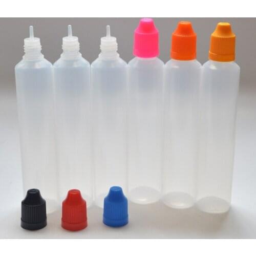 100pcs Empty 60ml Pen Shape Soft Plastic Dropper Bottle With Childproof Cap And Tip Liquid Long Slim Vial