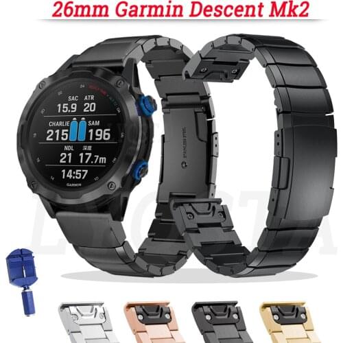 NEW Wrist Strap 26mm For Garmin Descent Mk1 Smart Watch Band For Garmin Descent Mk2/ Mk2i Stainless Steel Quick Release Bracelet