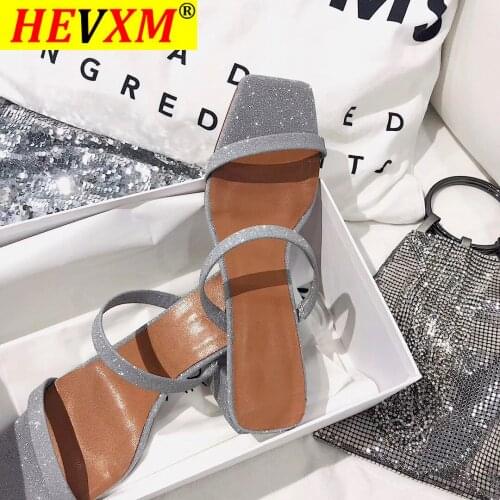 Slip On Square Heel Women Slipper Summer Outdoor Trendy Comfortable Women Sandals Thin Strap Women Slipper Elegant Women Shoe