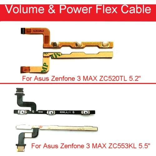 Power Button Flex Cable For Asus Zenfone 3 MAX ZC520TL 5.2inch ZC553KL 5.5inch On Off Audio Control Repair Replacement Parts