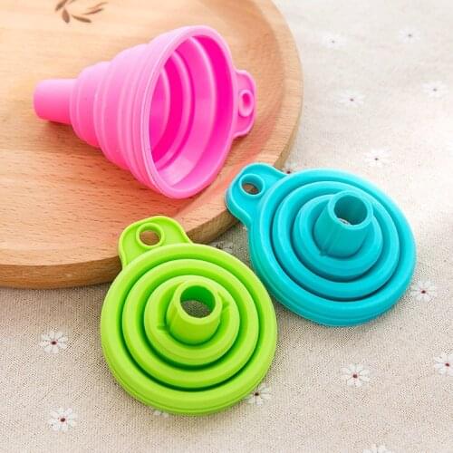 Collapsible Style Kitchen Funnel Mini Silicone Funnel Hopper Practical Oil Liquid Kitchen Accessories Gadgets Cooking Tools