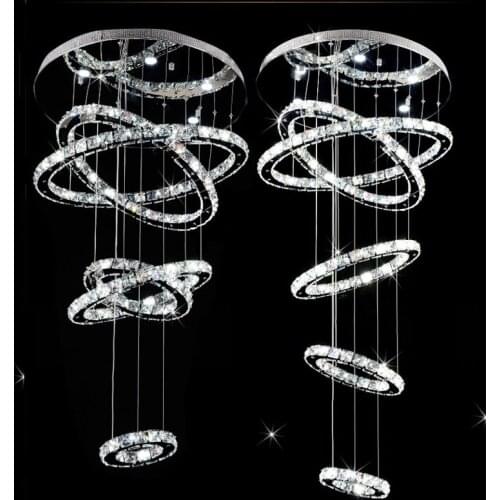 Chandelier LED crystal creative personality living room lamp designer duplex building villa staircase engineering lighting