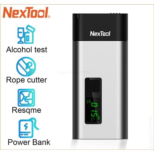 Youpin NexTool 4-in-1 Alcohol Tester Mini Power Bank LCD Digital Portable Car Breathalyzer with Window Breaker Rope Cutter