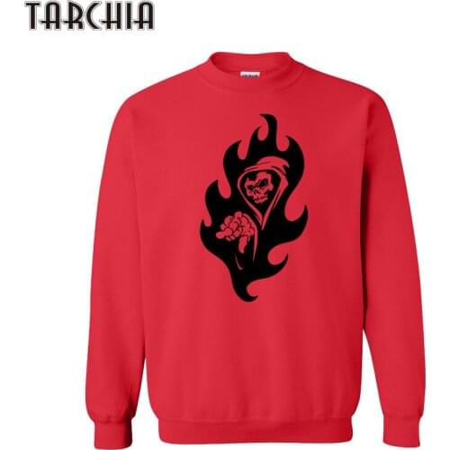 TARCHIA Men Fire Printed Hoodie Hip Hop Harajuku Sweatshirts Male Casual Skateboard Pullover Hoodies Streetwear Tracksuits