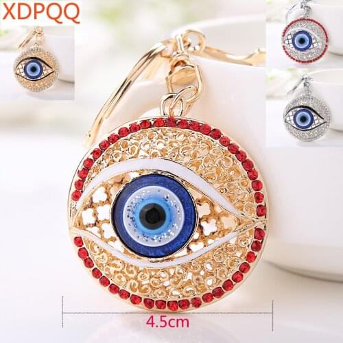 XDPQQ car pendant clothes wild jewelry novelty Feng Shui 3D dazzling eye keychain