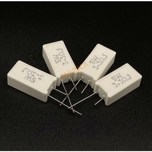 10 Pcs 5W Vertical cement resistance 0.05 ~ 100K ohm 5% 0.1R 0.15R 0.22R 0.25R 0.39R 0.47R 1R 10RJ 100R 150R Ceramic resistor