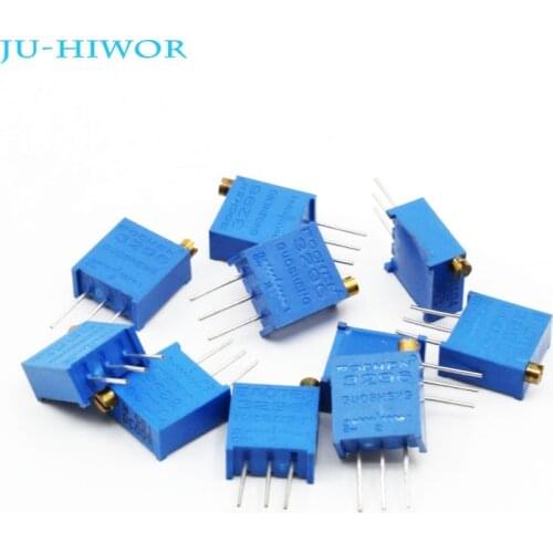 10pcs 3296 Potentiometer 3296W Trimming Potentiometer Variable Blue Resistor 500 1K 2K 5K 10K 20K 50K 100K 200K 500K 1M Ohm