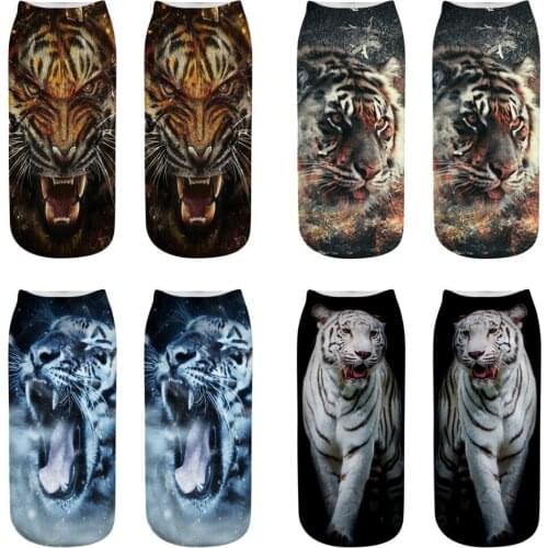 2Pairs/Lots New animal 3d printed socks 3d tiger printed socks printed socks boy girl universal B02