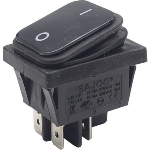 30x22 Heavy Duty Waterproof Rocker Switch 12V Red LED 220V Light Illuminated 16A 250VAC KCD4-201 DPST Switch 4pin