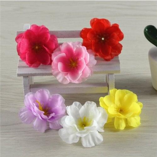 50pcs Artificial wintersweet plum blossom Flower Decorative Silk Flower Heads For Home Wedding Decoration Supplies