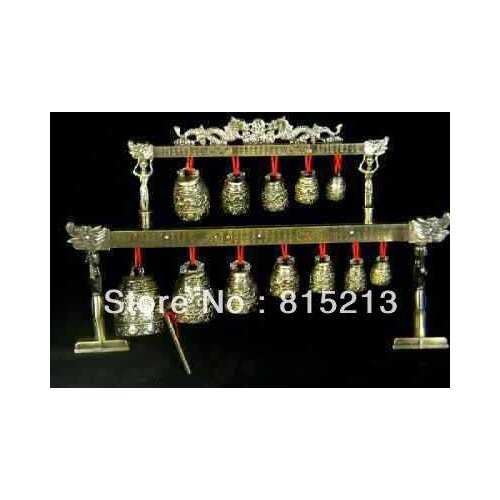 Bi00237 ancient Percussion Bronze statue Dragon Prayer Bell